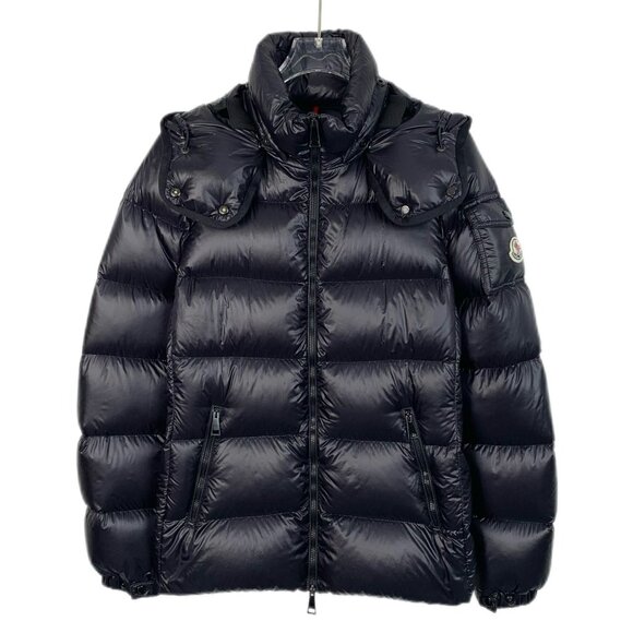 Moncler Berre Hooded Quilted Down Jacket Black Size 1/S Zipper Coat Premium Warm
